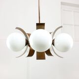 Vintage Italian Copper & Opaline Chandelier, 70s