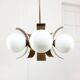 Vintage Italian Copper & Opaline Chandelier, 70s