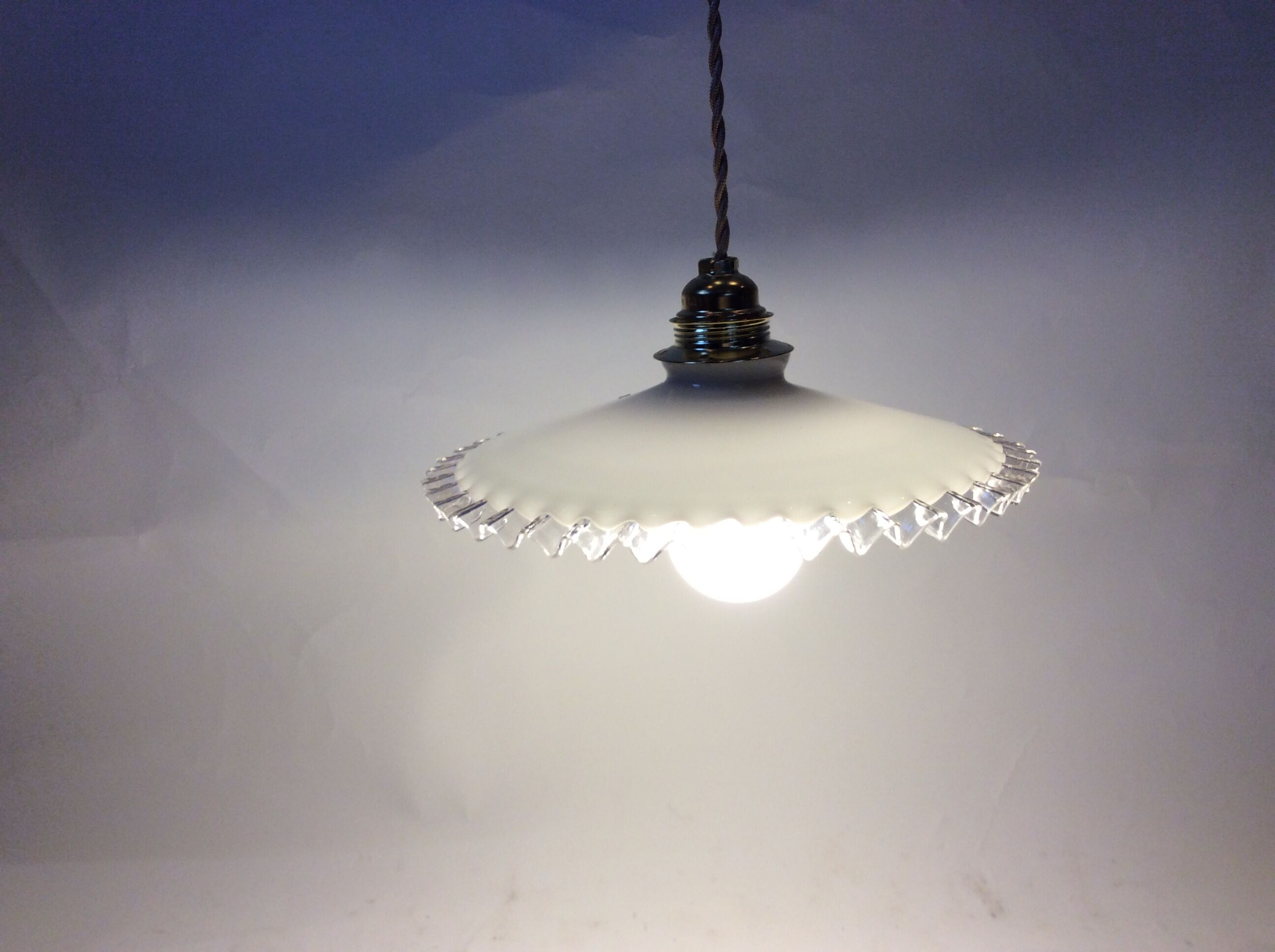 Vintage opaline hanging lamp