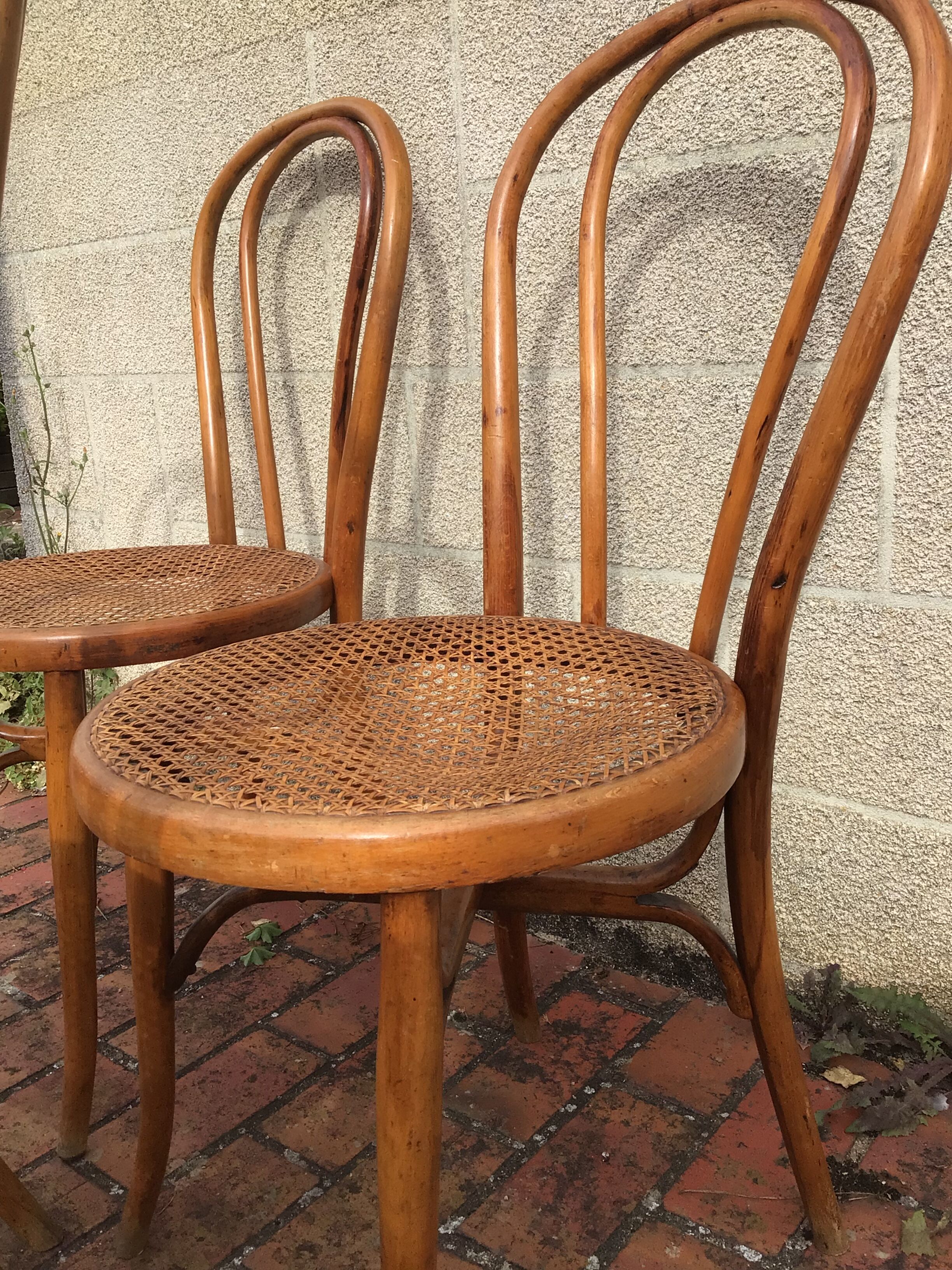 Series of 4 sgdg patented bistro chairs