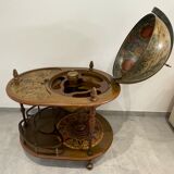 Vintage world map bar, globe