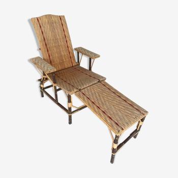 Vintage rattan lounge chair