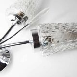 Double wall lamp 1960 chrome and glass and transparent tip