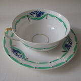 A. Lanternier Limoge, coffee cup and saucer