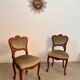 Lot 2 old Louis XV style carved solid walnut chairs late 19th century