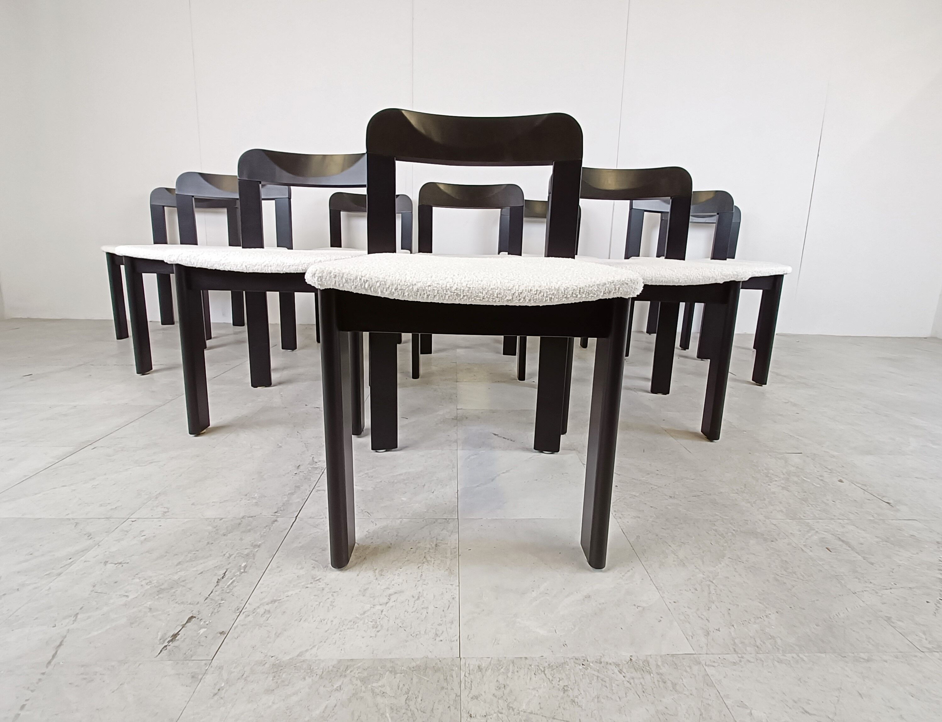 Set of 10 vintage dining chairs 1970s
