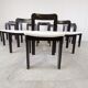 Set of 10 vintage dining chairs 1970s