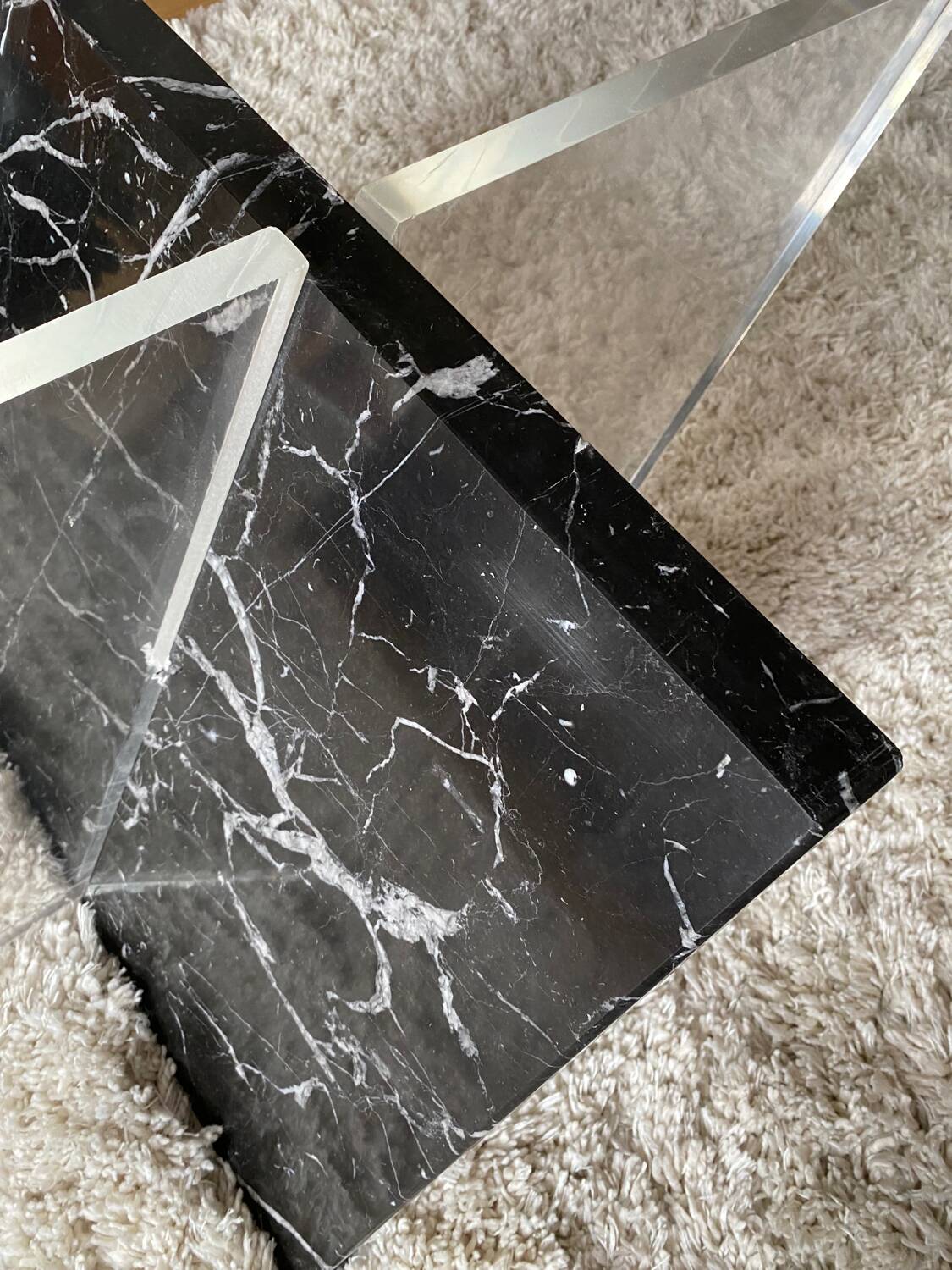 Glass coffee table, 70s