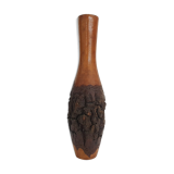 Solid wooden vase, 1970's