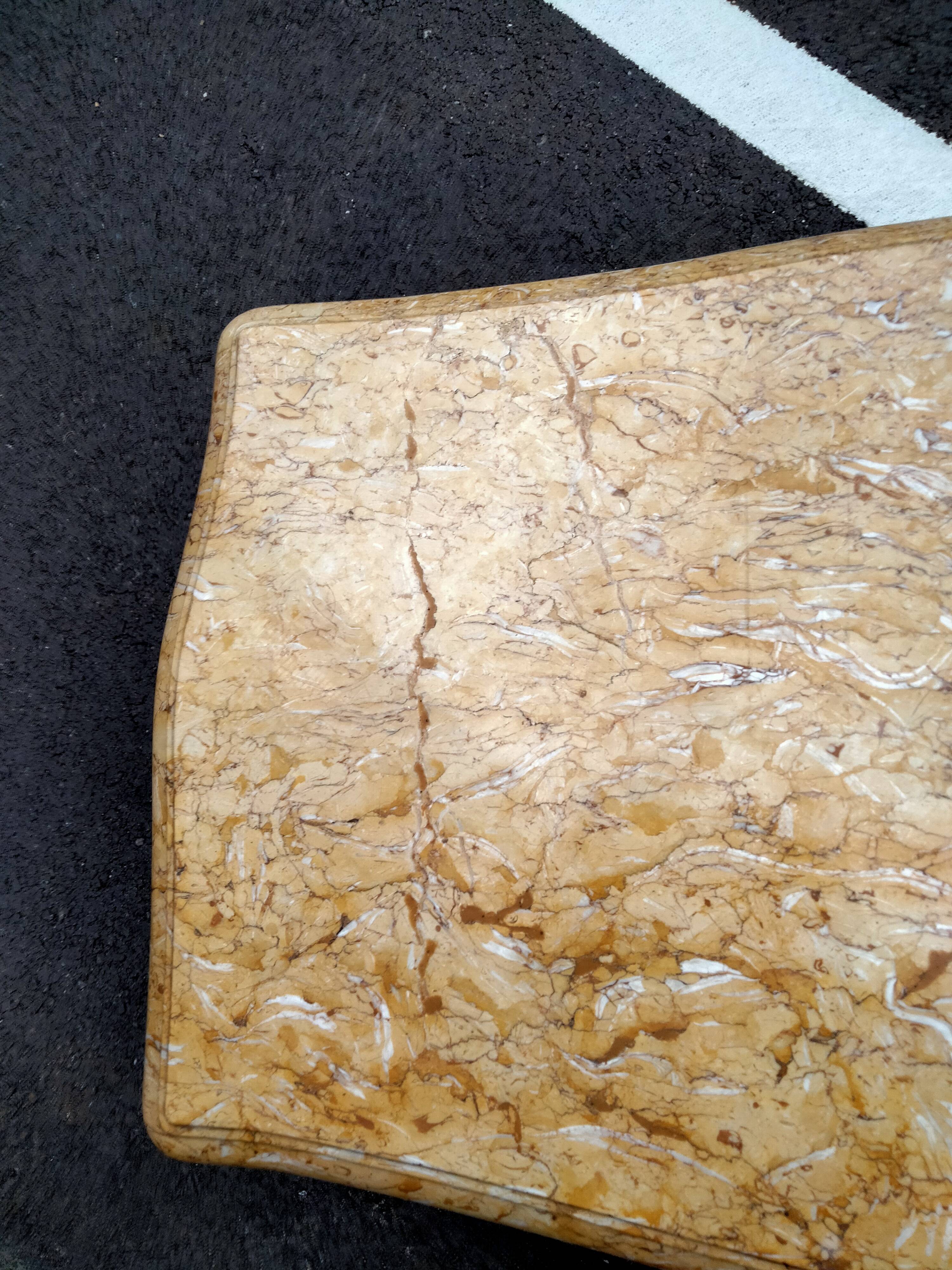 Old coffee table marquetry style louis xv marble top
