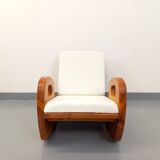Brutalist rocking chair "sled" vintage