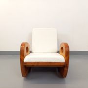 Brutalist rocking chair "sled" vintage