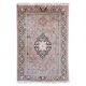 Vintage Kasmir Silk Hand-Knotted Rug with Floral Pattern, Pakistan 1950s