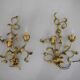 Set of Two Gilt Wall Lamps, Italy, 1960s