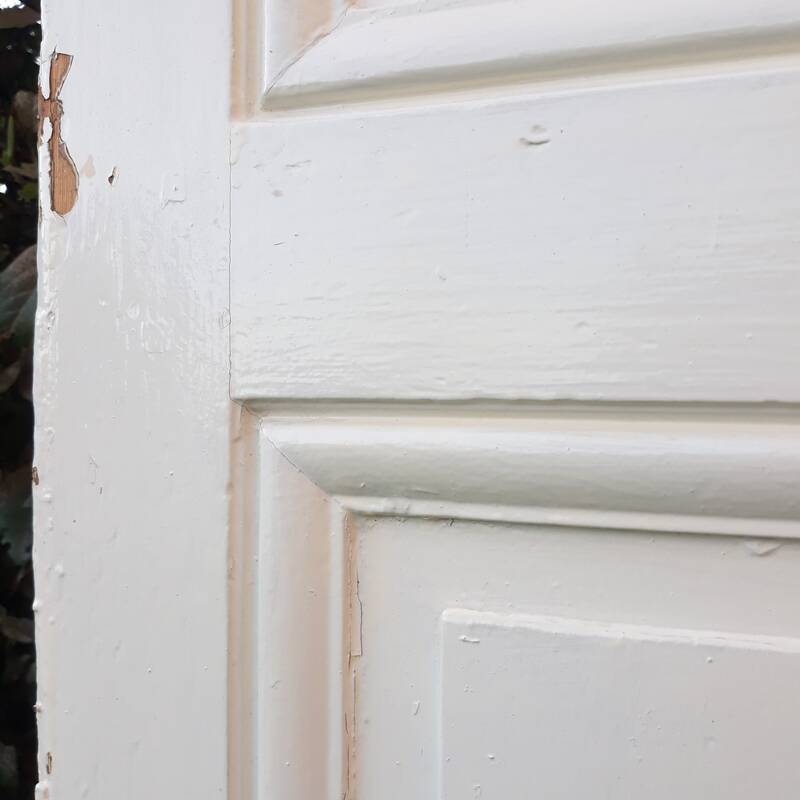 Communication door H218.5xL80cm, old panelled and moulded.