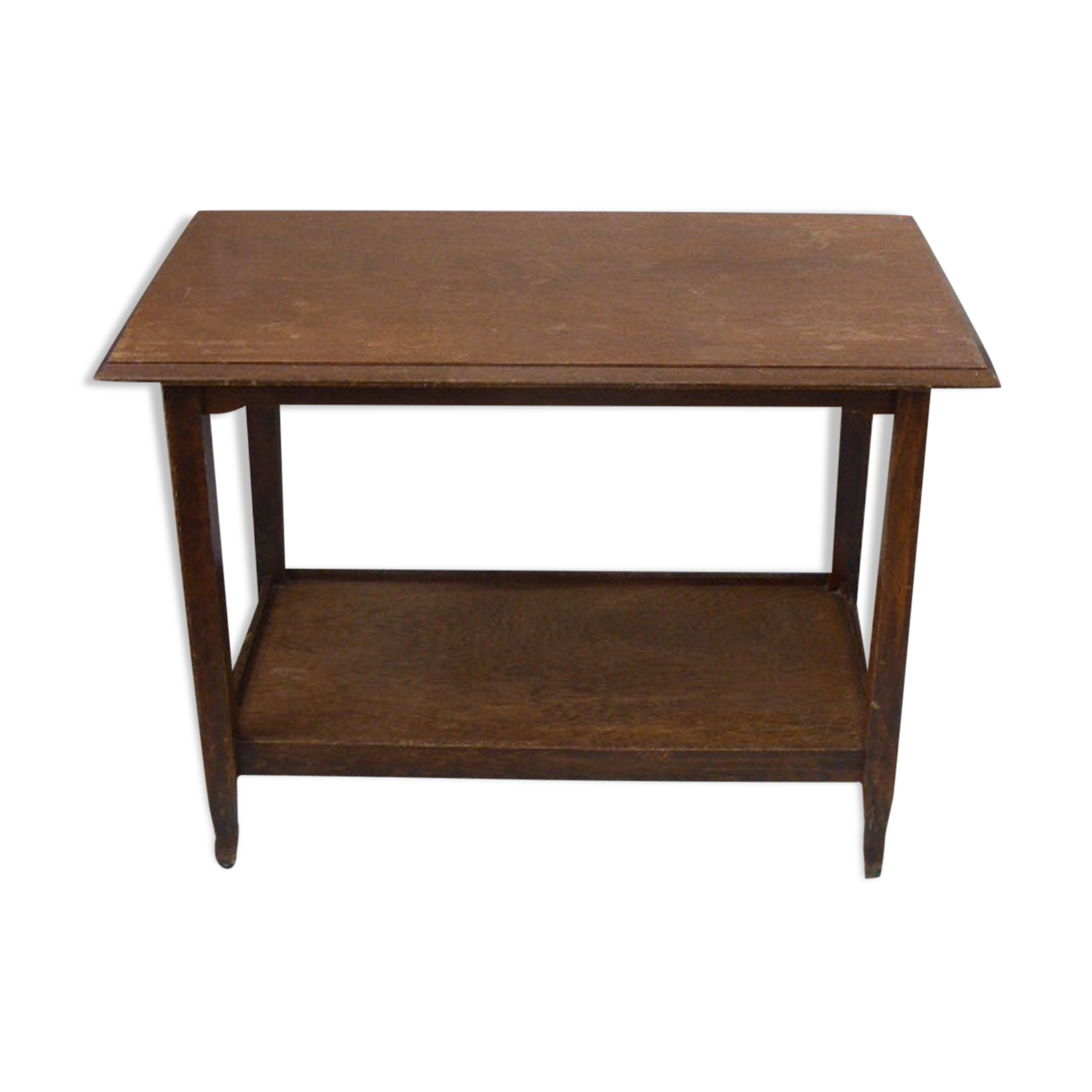 Side table, serving double tray, wood varnish, elegant and vintage