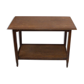 Side table, serving double tray, wood varnish, elegant and vintage