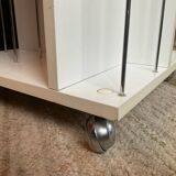 Small side table with storage for vinyl records from the 1970s.