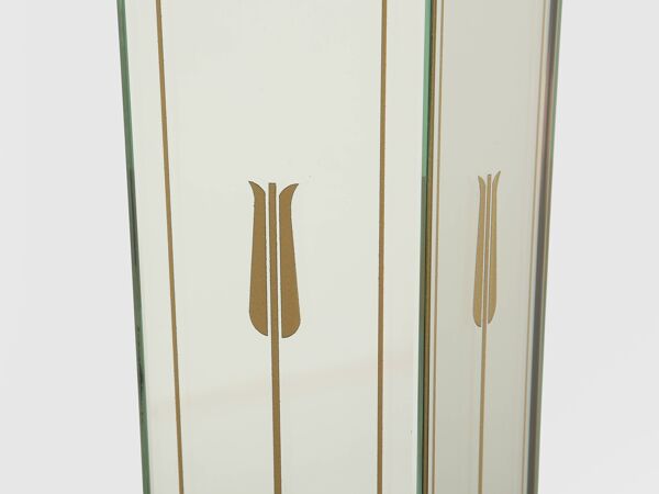 Lampadaire en miroir, bois peint et laiton par Emilio Lancia, vers 1940