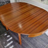 Table ronde extensible scandinave en teck, années 1970