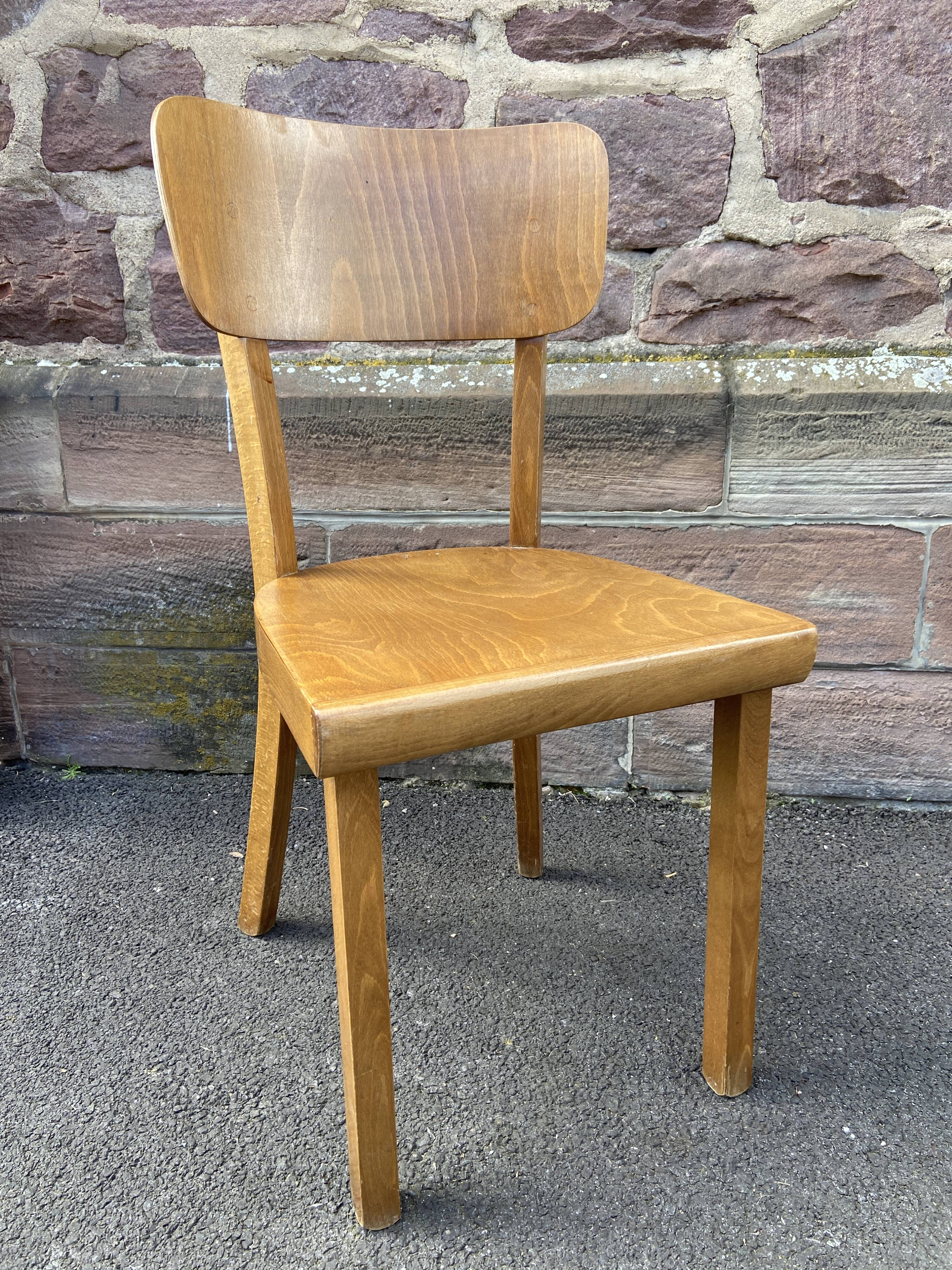 4 bistro chairs Curved wood Restaurant Paris bistro baumann 1970