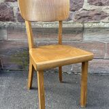 4 bistro chairs Curved wood Restaurant Paris bistro baumann 1970