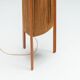 Temde tripod floor lamp in sisal and teak, Switzerland, 1960