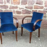 Pair of mid-century fabric bridge chairs 1950 no club chesterfield