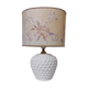 Lamp lampshade dried flowers foot white ceramic