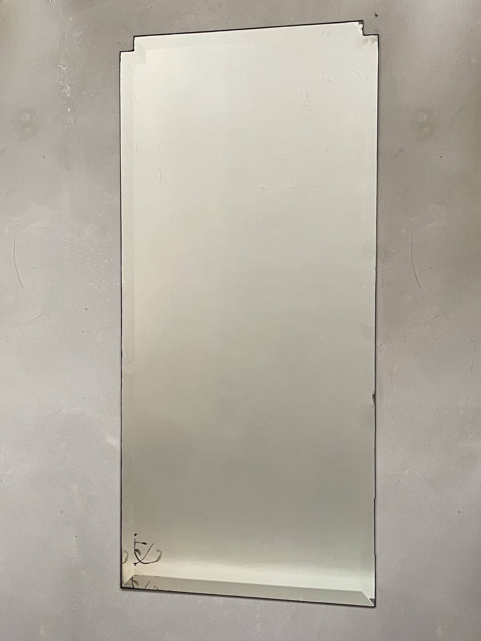 Large old beveled mirror 68x150cm