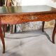 Louis XV flat desk marquetry and leather