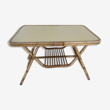 Bamboo and rattan coffee table