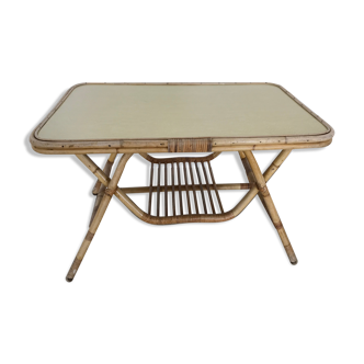 Bamboo and rattan coffee table