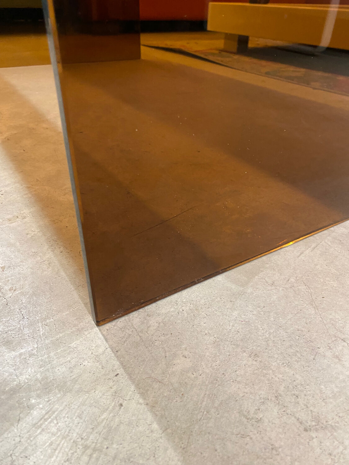 Coffee table deck smoked glass