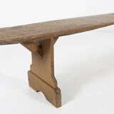 French Antique primitive wooden bench with nice patina