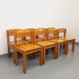 Set of 8 vintage Scandinavian chairs by Ilmari Tapiovaara for Asko in pine