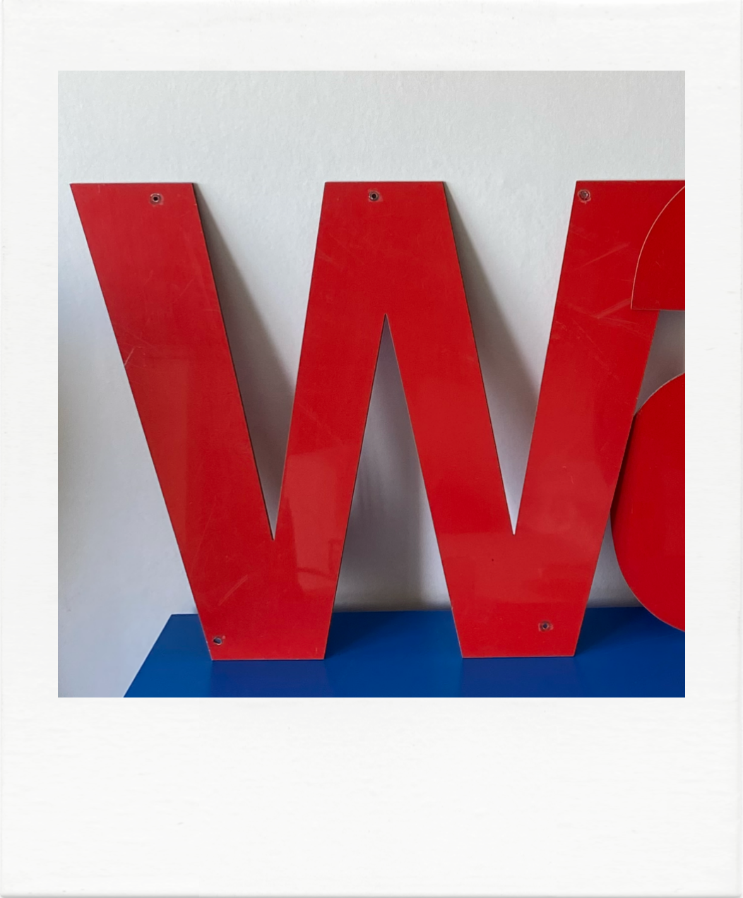 Ancient letter sign aluminium dibond