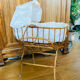 Bamboo, rattan, wicker cradle bassinet from the 1960s with a foldable support.
