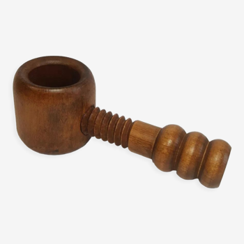 Old vintage wooden screw nutcracker