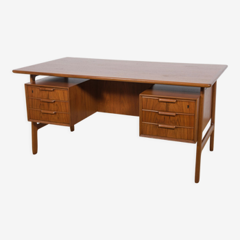 Mid Century Model 75 Freestanding Teak Desk from Omann Jun, 1950s