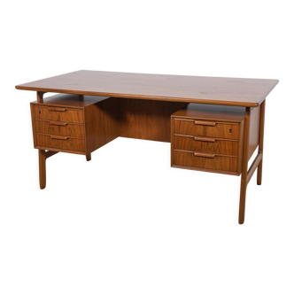 Mid Century Model 75 Freestanding Teak Desk from Omann Jun, 1950s