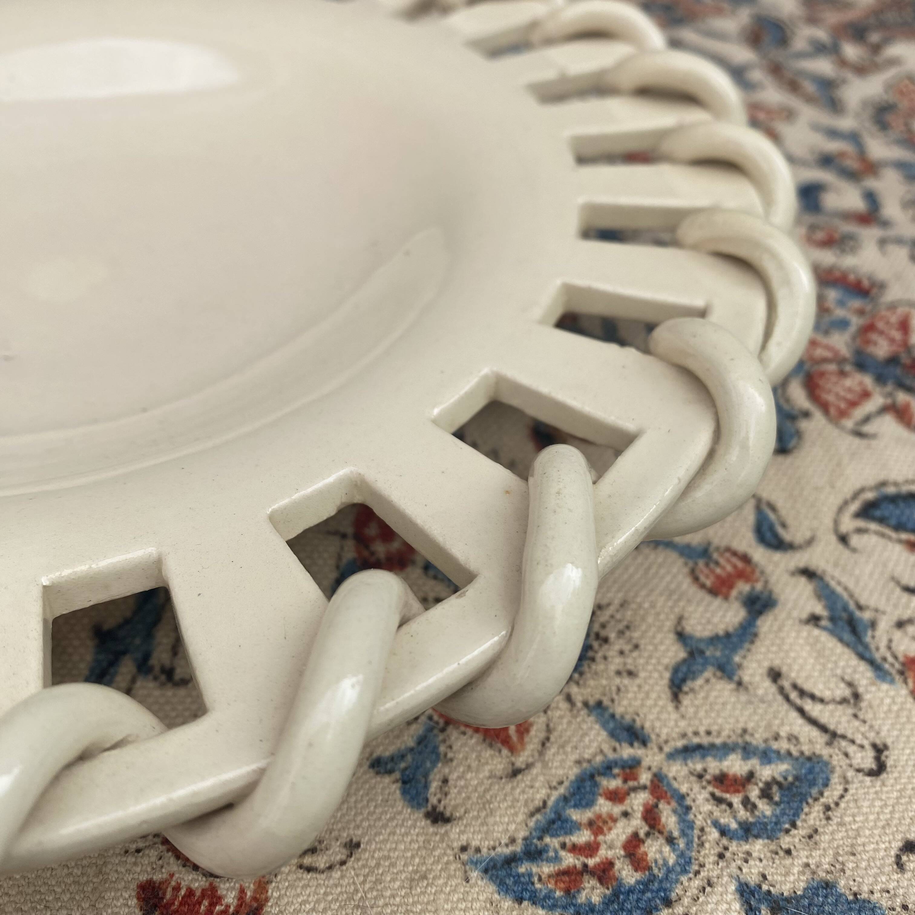Plate, openwork ceramic catchall Malicorne
