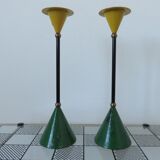 Pair of 80s Memphis era candlesticks