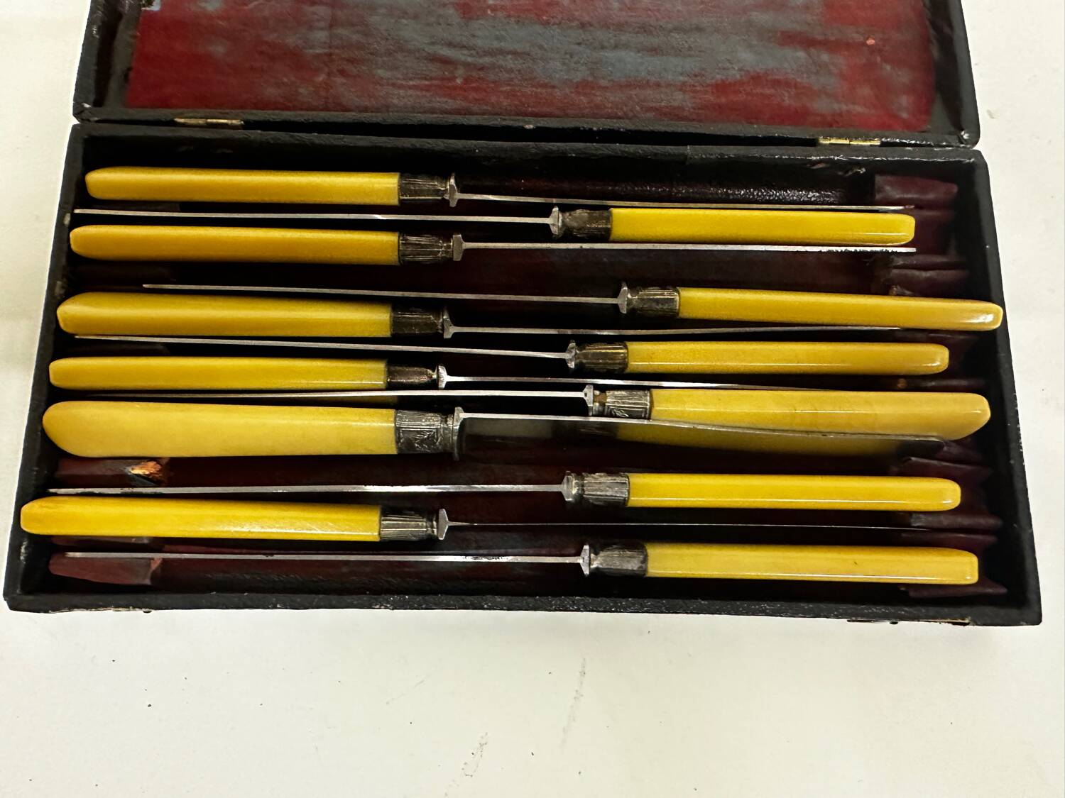 12 Antique Knives with Bakelite Handles and Stainless Steel Blades - 24 cm - Paris