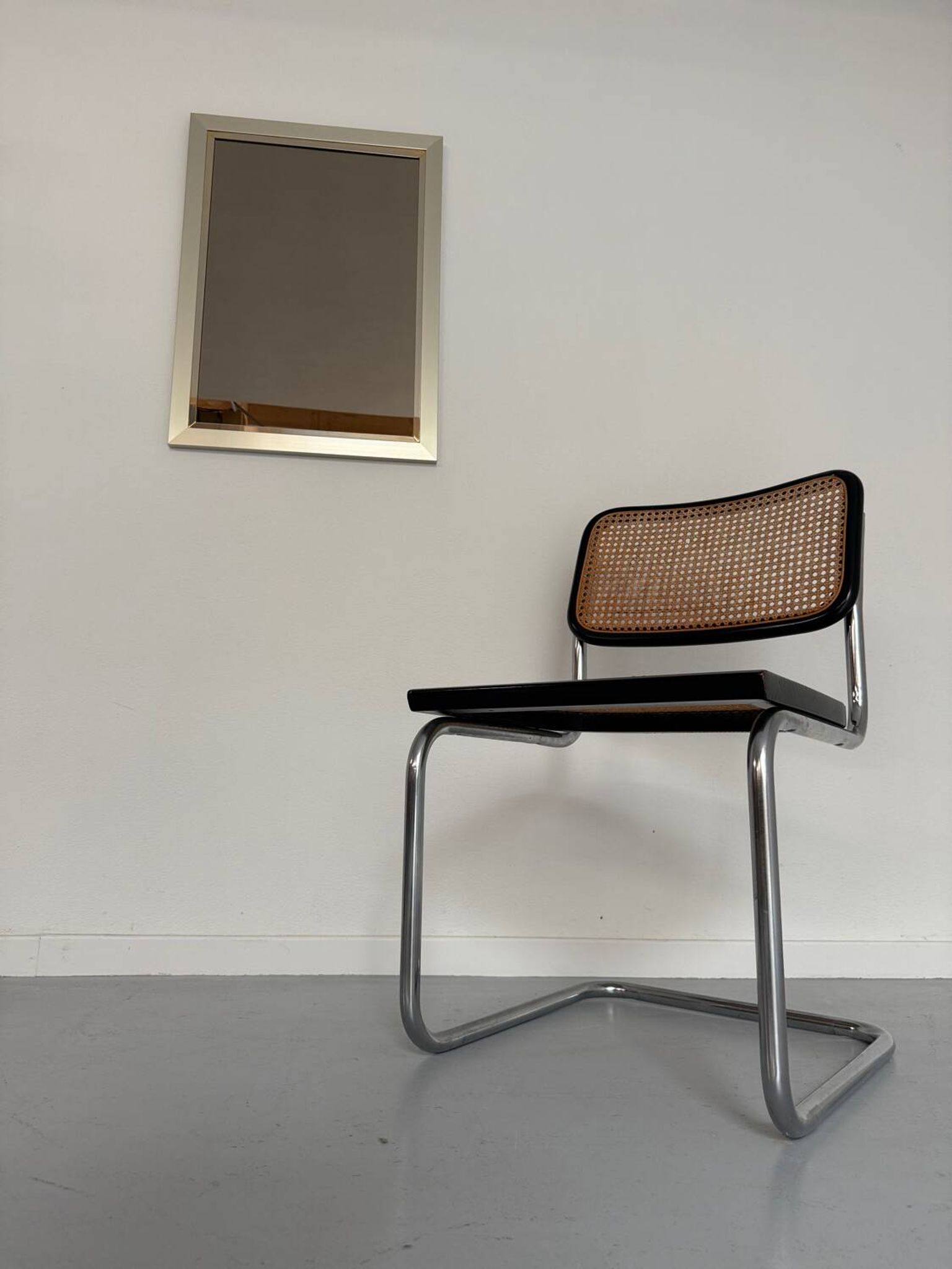 Old Belgo Chrome mirror bronze glass design from the 70s vintage