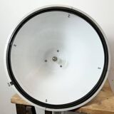 Lampe d'usine industrielle en métal émaillé blanc et verre, 1990