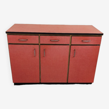 Buffet en enfilade binte en formica rouge