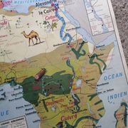 Carte scolaire vintage mdi: Afrique-Europe économique.