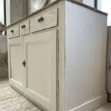 Meuble de métier enfilade patine blanche