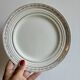 Lot de 12 assiettes à dessert vintage blanches et dorées Céranord